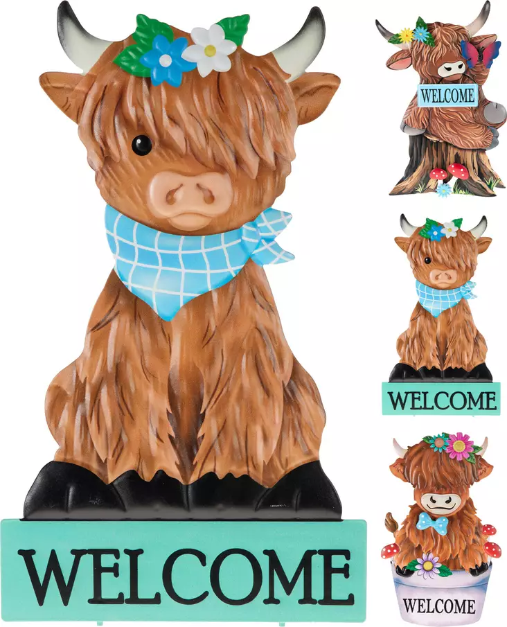 Välkommen-skylt Ylämaankarja 52 cm - Trädgårdsskulpturer, dekorationer - 8721037870849 - 1