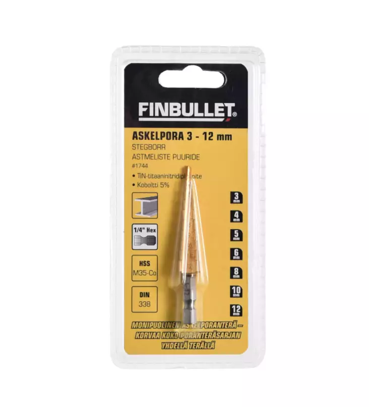 Stamspade 3-12mm HSS M35 Tin - Metallborrbitar - 6438152017449 - 1