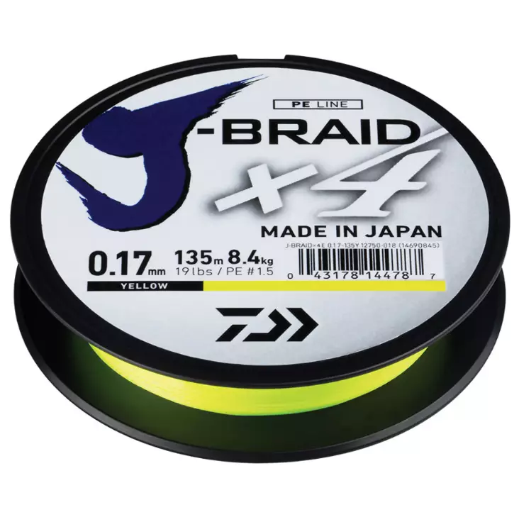Daiwa J-Braid X4E Fiskelina (Gul) - Linor - 43178144749 - 1