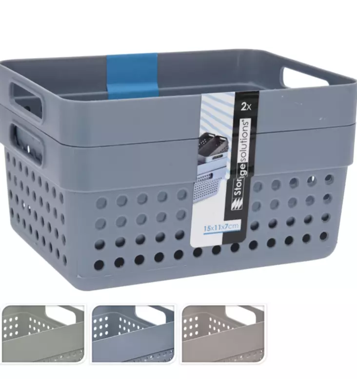 Plastkorg 1250 ml 2 st/fp - Lådor och korgar - 8720573139519 - 1