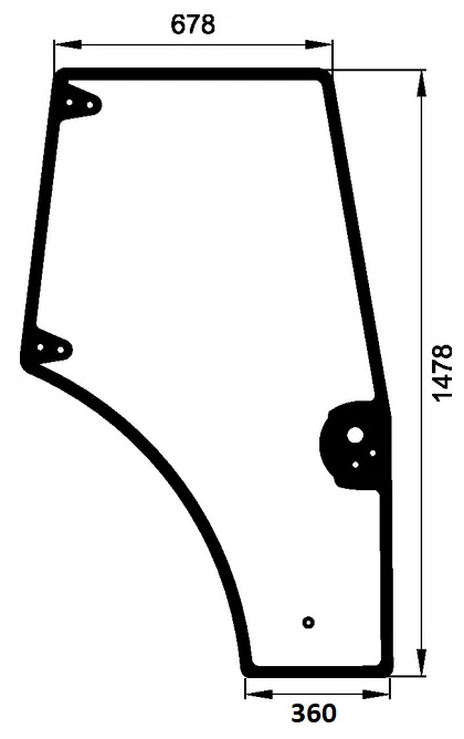 Dörrglas, höger (CNH 87620223) - Hytt och kaross - 8716106879519 - 1