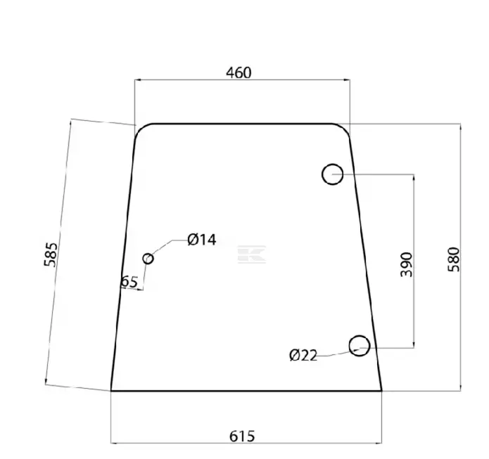 Sidoglas vänster/höger, passar MF 300-serien - Hytt och kaross - 3660980022439 - 1