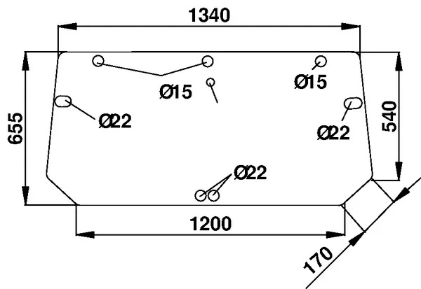 Bakruta, övre (CNH 134671024, 134671072, 134671092, 134671062) - Hytt och kaross - 3660980030939 - 1