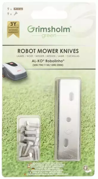 Knivar, 9 st, passar till robotgräsklippare AL-KO Robolinho (E-modeller) - - 7333272011409 - 1
