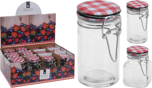 Glasburk med patentlock 90 ml 12 st - Konserveringsprodukter - 8719202392333b - 1