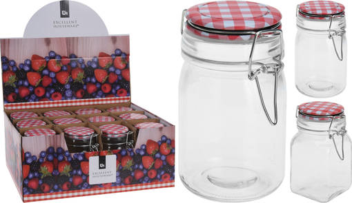 Glasburk med patentlock 250 ml 12 st - Konserveringsprodukter - 8719202392364b - 1