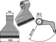 Hammarklinga PTA-belagd 40/120 mm - Slåttermaskiner - CK1530C - 2