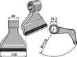 Slåhammarskär PTA-belagt 40/120 mm - Slåttermaskiner - CK4420C - 2