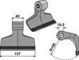 Hammarskydd PTA-belagd 40/137 mm - Slåttermaskiner - CK0950C - 2
