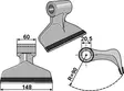 Slagborrsblad PTA-belagt 60/148 mm - Slåttermaskiner - CK3030C - 2