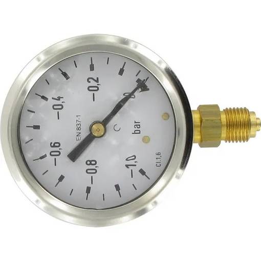 Tryckmätare Ø63 mm -1...0 bar ¼", med bakmontering - Tryckmätare - MA6301VAC - 1