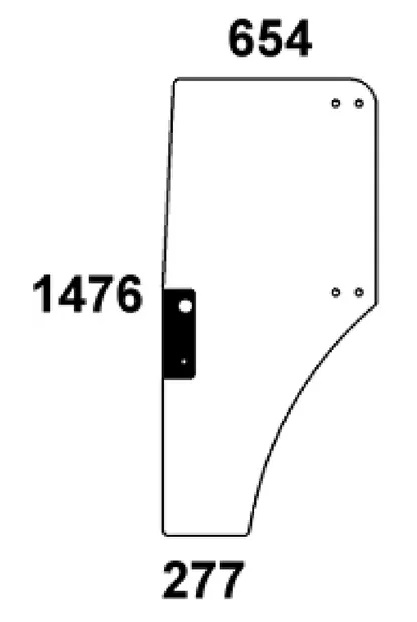 Dörrglas, vänster (JD ER047314) - Hytt och karosseri - ER047314N - 1